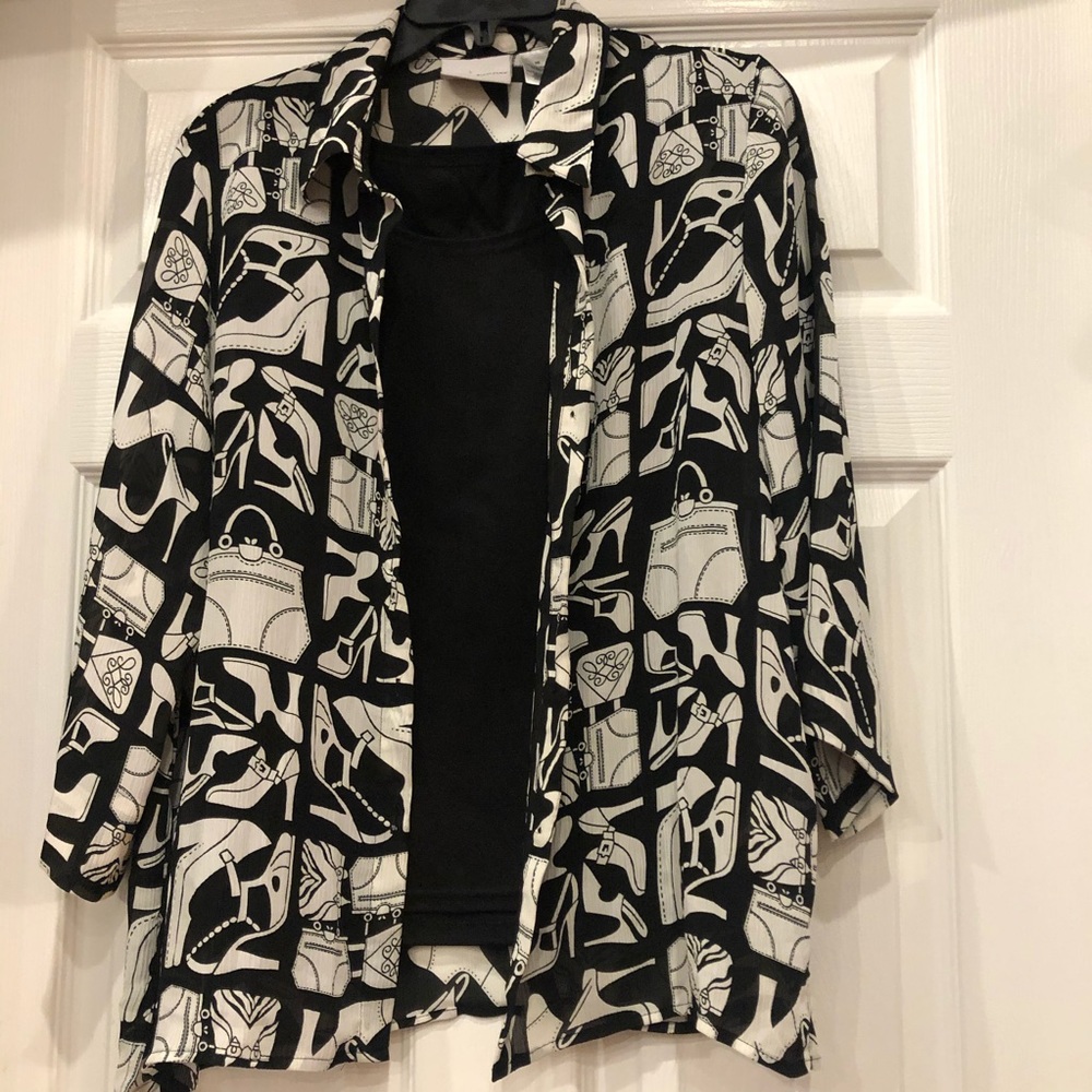 Alfred Dunner blouse with tank top attached.